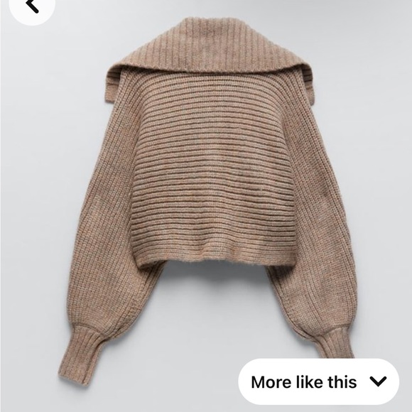 Zara cropped knit collar sweater - Picture 2 of 5